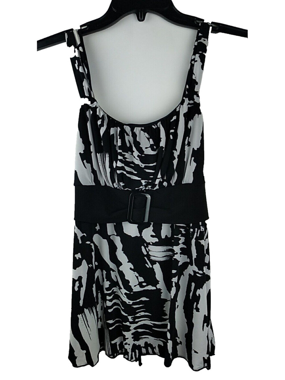 Women IZ Byer California Sleeveless Top Tank Black White Y2K Baby Doll sz. Large